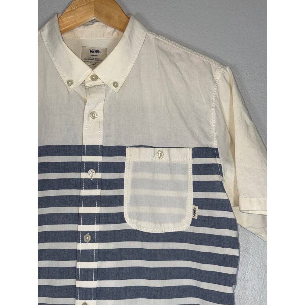 Vans Button Up Button Down Striped Block Shirt Me… - image 3